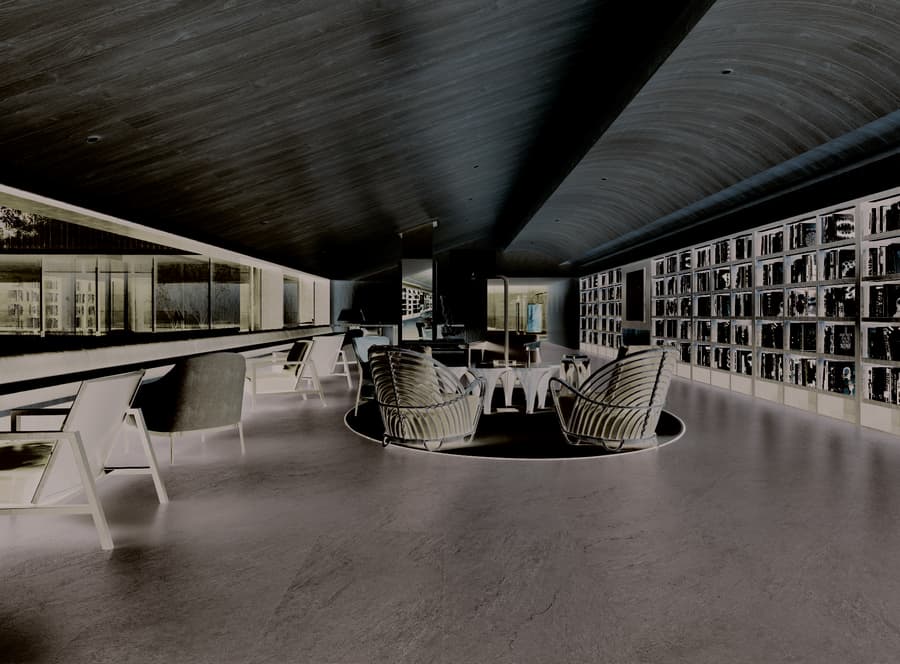 Cloud Lava porcelain tile surface in interior application